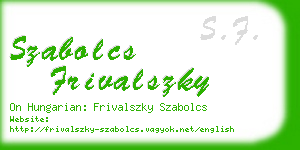 szabolcs frivalszky business card